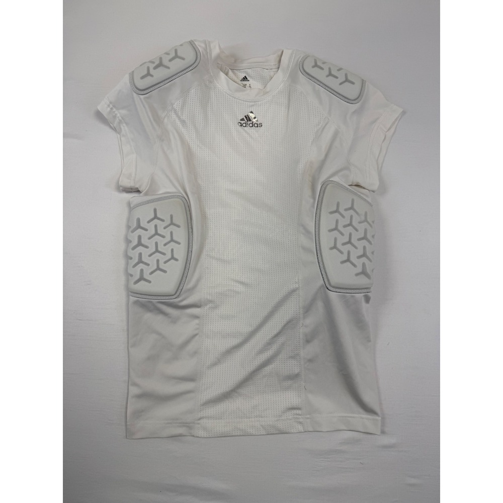 Adidas Mens White Aeroready Padded Football Compression Shirt Size Medium